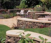 Here we brought stone from the Yorkshire Dales to London to build the dry stone walls for designer Ian Kitson's amazing garden.