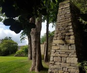 Dry-stone walls to a beautiful and private vicarage garden. One of our more monumental works.