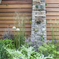 Royal Bank of Canada show garden with Designer Matthew Wilson at Clifton Nurseries, RHS Cheslea Flower show 2015, London May 2015.